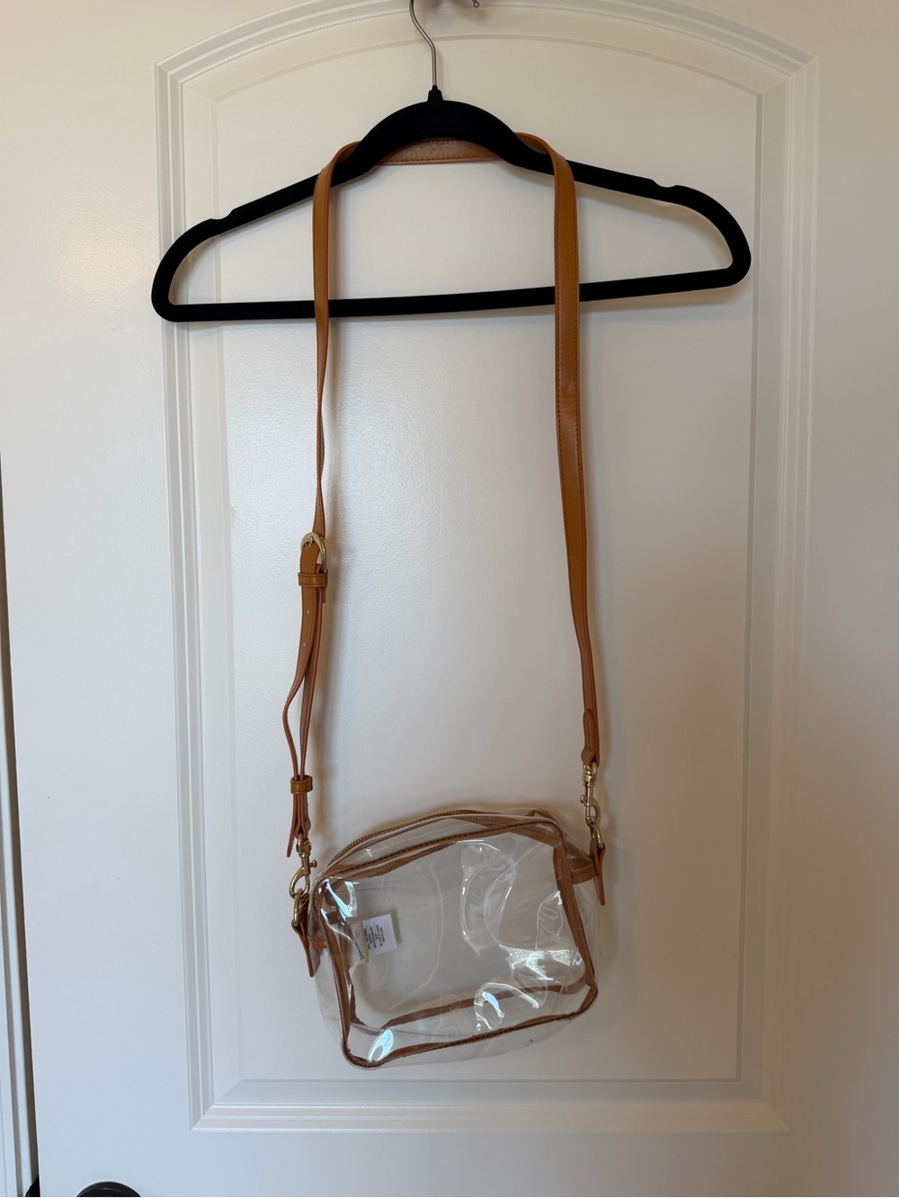 Universal Thread Clear Crossbody with Tan Strap